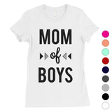 Mom Of Boys Womens Short Sleeve Cotton Tee T-Shirt Mothers Day Gift