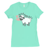 MaaaMaaa Sheep Womens Short Sleeve T-Shirt Funny Mothers Day Gift Tee