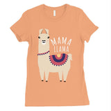 Mama Llama Womens Cute Short Sleeve T-Shirt Funny Mother Day Gift Tee