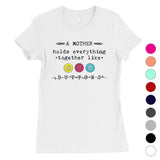 Mother Like Buttons Womens Funny Graphic T-Shirt Mothers Day Gifts
