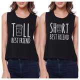 Tall Short Cup BFF Matching Crop Top Womens Graphic Cropped Shirts