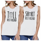 Tall Short Cup BFF Matching Tank Tops Womens Funny Friends Gifts