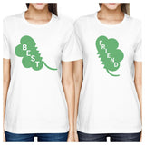 Best Friend Clover Womens White Cute Marching Shirt St Patricks Day
