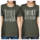 Tall Short Cup BFF Matching Shirts Womens Cool Grey Crewneck Tee