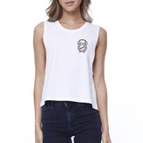 Nonono Alarm Funny Graphic Design Printed Women's White Crop Top