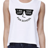 Too Cool For School Womens White Crop Top