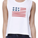 USA Flag Sleeveless Crop Top For Women Cute Gifts For Army Wives