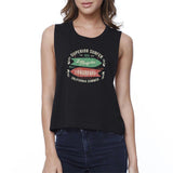 Superior Surfer Los Angeles Longboard Womens Black Crop Top