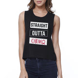 Straight Outta Chemo Breast Cancer Womens Black Crop Top