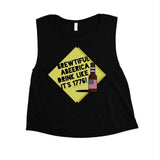 Brewtiful Abeerica Womens Cute 4th of July Crop Tank Top Funny Gift