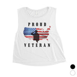 Proud Veteran Mom Womens Cute Graphic Crop Tee For Workout Gift