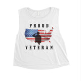 Proud Veteran Mom Womens Cute Graphic Crop Tee For Workout Gift