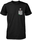 Skeleton with RIP Gravestone Pocket Print Men's T-Shirt Halloween Graphic Tees