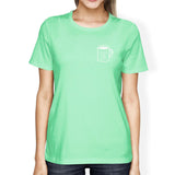 Coffee For Life Pocket Women Mint T-shirts Cute Typographic Tee