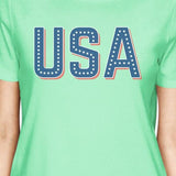 USA With Stars Womens Cute Graphic T-Shirt Unique Gift Idea For Her