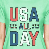 USA All Day Cute Patriotic Gifts For Army Wives Womens Graphic Tee