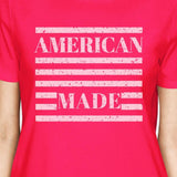 American Made Womens Hot Pink Graphic T-Shirt Unique Design Top