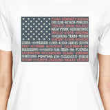 50 States US Flag American Flag Shirt Womens White Cotton T-Shirt