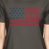 Trust Love USA American Flag Shirt Womens Dark Gray Round Neck Tee