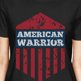 American Warrior Tee Womens Black Cotton Tshirt American Flag Shirt