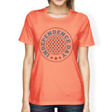 Independence Day Outfit For Womens Peach Cute 4th Of July Tee Shirt