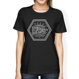 Stay Salty Womens Black Short Sleeve Tee Round Neck Graphic T-Shirt