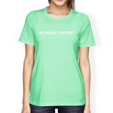 Summa' Lovin' Cute Summer Round Neck Cotton Shirt For Women Mint