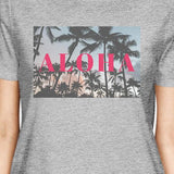 Tropical Sunset Aloha Womens Grey Lightweight Summer T-Shirt Gifts
