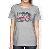 Tropical Sunset Aloha Womens Grey Lightweight Summer T-Shirt Gifts
