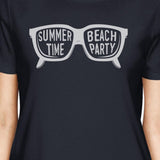 Summer Time Beach Party Womens Navy Shirt