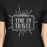 Time To Travel Womens Black Shirt