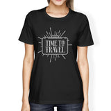 Time To Travel Womens Black Shirt