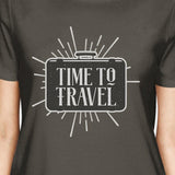 Time To Travel Womens Dark Grey Shirt