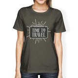 Time To Travel Womens Dark Grey Shirt