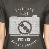 Take Your Best Picture Summer Holiday Womens Dark Grey Shirt