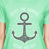 Enjoy The Summer Ocean Holiday Womens Mint Shirt