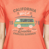 California Beaches Endless Summer Womens Peach Shirt