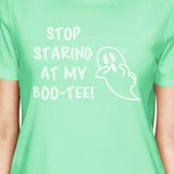 Stop Staring At My Boo-Tee Ghost Womens Mint Shirt