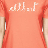 Zombie Evolution Womens Peach Shirt