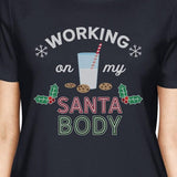 Working On My Santa Body Womens Navy Shirt