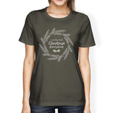 I Am The Best Christmas Decoration Wreath Womens Dark Grey Shirt