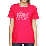 Fight Together Breast Cancer Awareness Womens Hot Pink Shirt