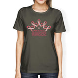 Won The Battle Queen Breast Cancer Awareness Womens Dark Grey Shirt