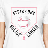 Strike Out Breast Cancer Baseball Womens White Shirt