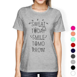 Sweat Smile Womens Funny Workout Shirt Work Out Theme T-Shirt Gifts