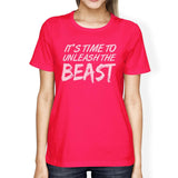 Unleash Beast Womens Funny Workout Shirt T-Shirt Workout Lover Gift