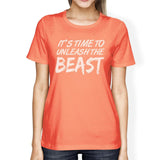 Unleash Beast Womens Funny Workout Shirt T-Shirt Workout Lover Gift