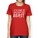 Unleash Beast Womens Funny Workout Shirt T-Shirt Workout Lover Gift