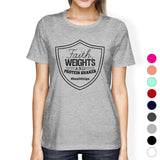 Faith Weights Womens Work Out Theme T-Shirt Humorous Fitness Gift