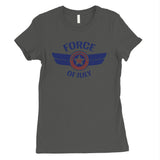 Force Of July Womens Graphic T-Shirt Cute 4th of July Outfit Gifts